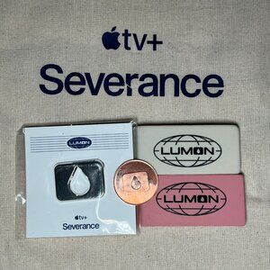 AppleTV Severance - Lumon Tote Bag, Erasers, Pin and Token